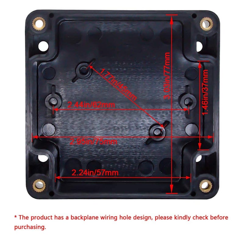 LeMotech Junction Box IP65 Waterproof Project Box Dustproof ABS Plastic Electrical Boxes Universal Enclosure for Electronic Black 3.29x 3.19x 2.2 inch (83 x 81 x 56mm)(Pack of 1) - Image 2
